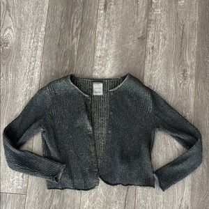 Zara black and gold sparkle cropped cardigan size 7